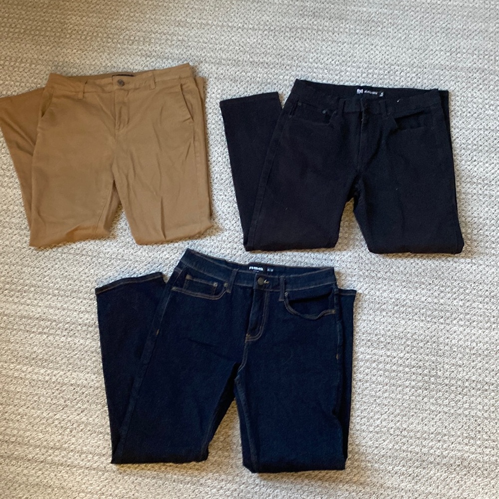 RSQ Brown, Dark Blue and Black Men’s Jeans
